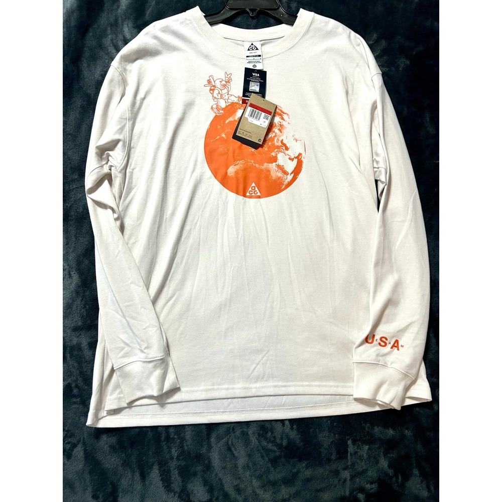 Nike ACG Team USA Olympics Long Sleeve Tshirt White HQ5341-030 Men's Large (C3)